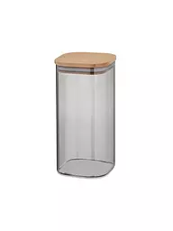 KELA | Boîte de conservation 1,5 l NEA verre/hêtre | Gris