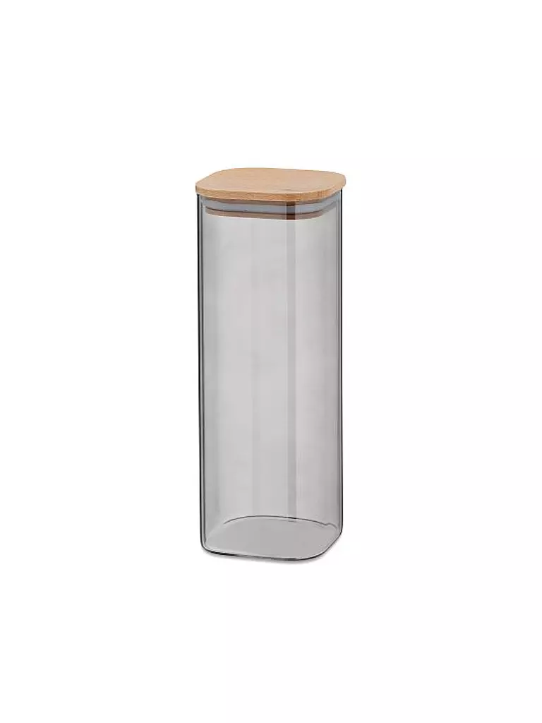 KELA | Boîte de conservation 2l NEA verre/hêtre | Gris