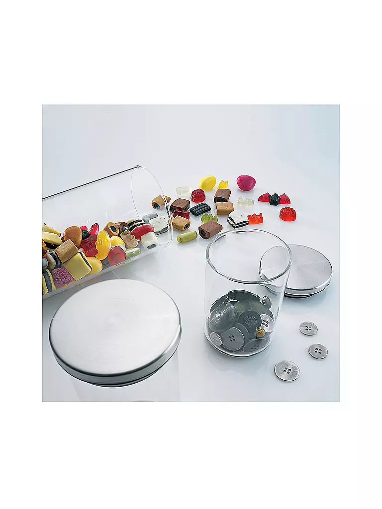 KELA | Boîte de conservation BAKER 0,6l verre / acier inoxydable | Transparent