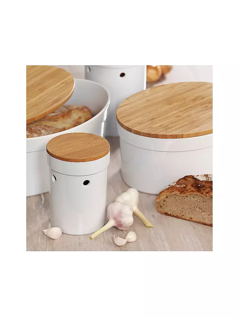 KELA | Boîte de conservation CADY 1l céramique blanc bambou | weiss