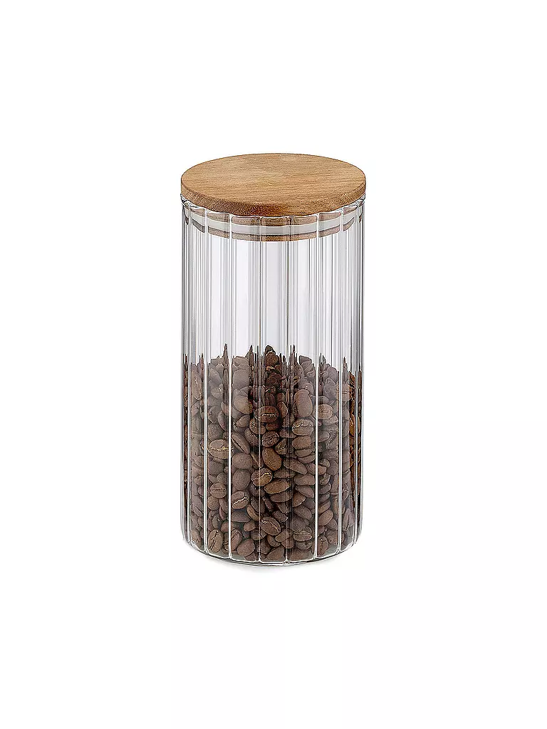 KELA | Boîte de conservation DOROTHEA 0,9l verre / érable | Transparent