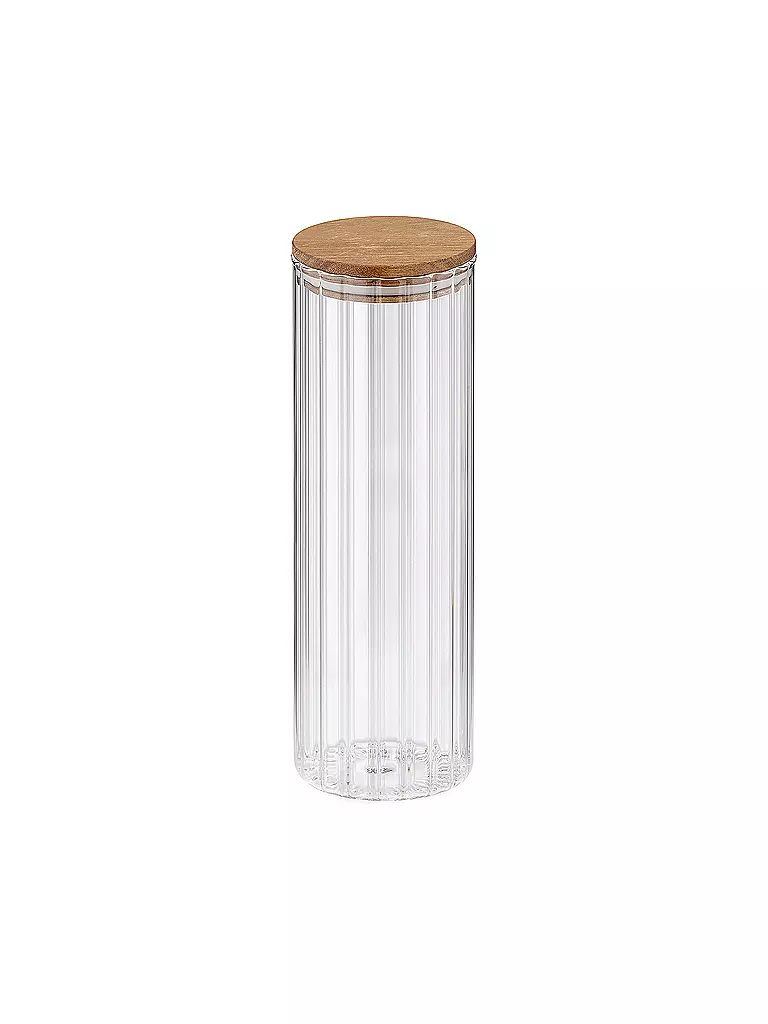 KELA | Boîte de conservation DOROTHEA 1,5l verre / érable | Transparent