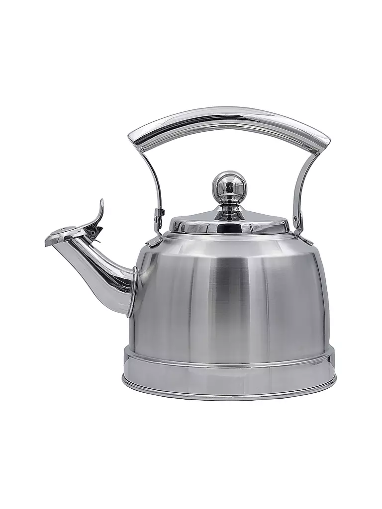 KELOMAT | Bouilloire à sifflet 1,5 l Comfort en acier inoxydable | Argent