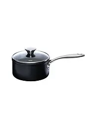 KELOMAT | Casserole à manche avec couvercle en verre 16cm/1,6l NUOVO Céramique/Antiadhésif | Noir