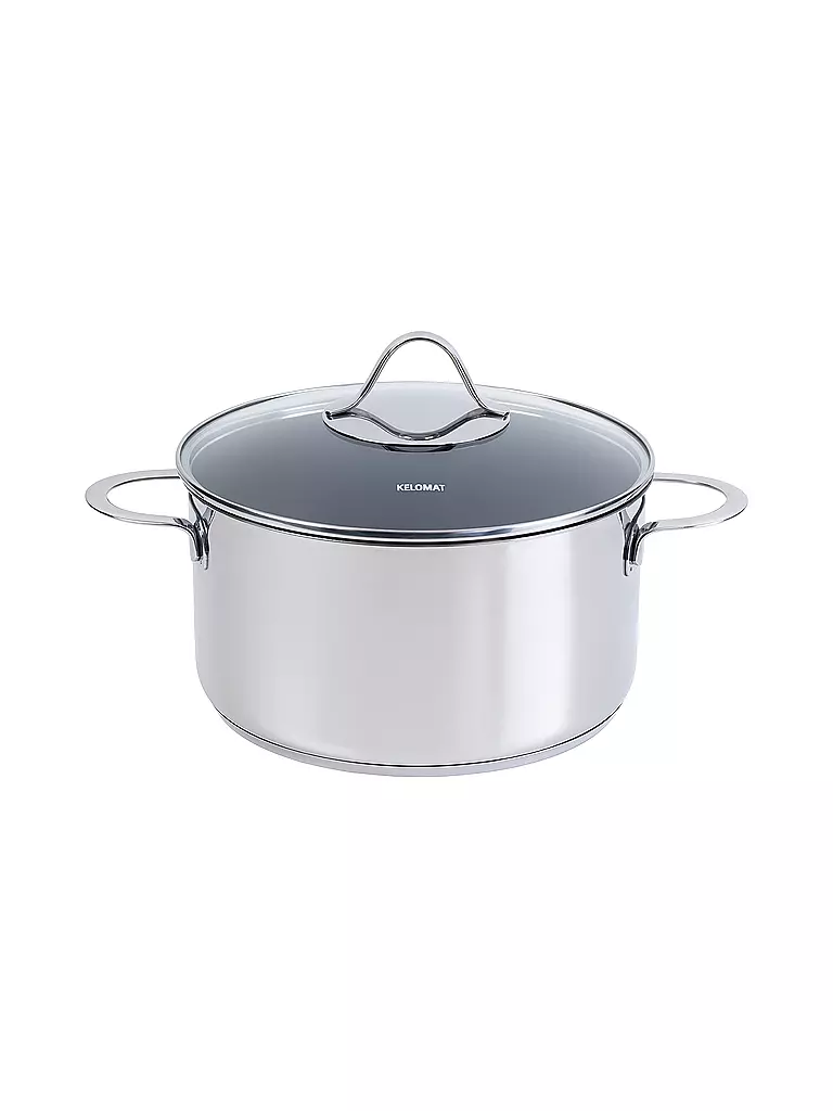 KELOMAT | Marmite à viande 24cm / 5,7l Perfekt Inox Antiadhésif | Argent