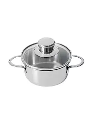 KELOMAT | MINI Casserole avec couvercle en verre 12 cm en acier inoxydable | Argent