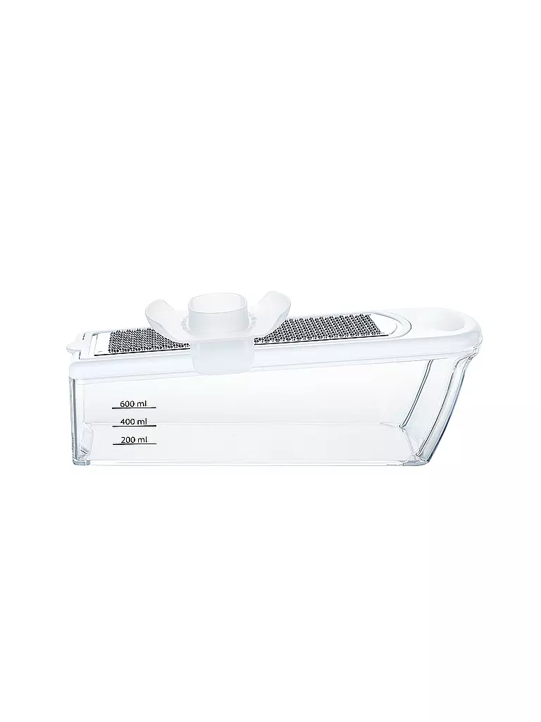 KELOMAT | Râpe universelle avec 4 inserts Transparent Blanc / Acier inoxydable | Transparent