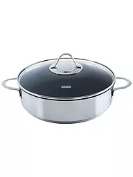 KELOMAT | Sauteuse avec couvercle Perfekt 28cm Acier inoxydable Antiadhésif | Argent