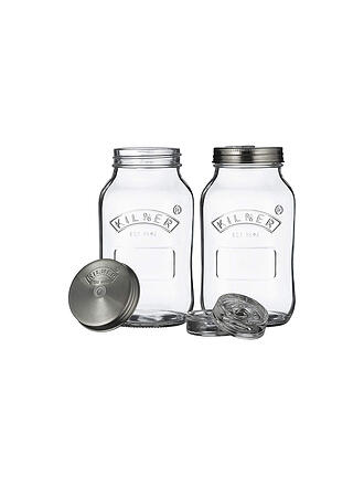 KILNER | Kit de fermentation avec 2 bocaux 1l en verre/acier inoxydable