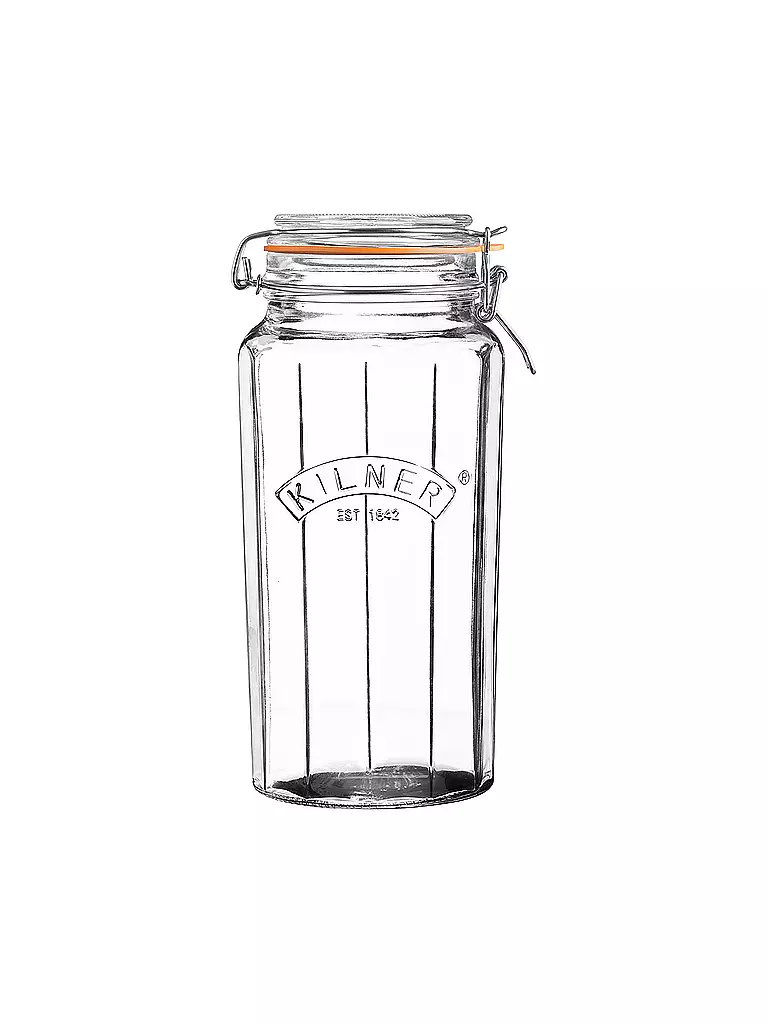 KILNER | Bocal à fermeture à levier Kilner facetté 1,8 l | transparent