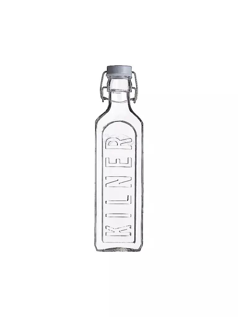 KILNER | Bouteille en verre avec bouchon à étrier 600ml carrée en verre | Transparent