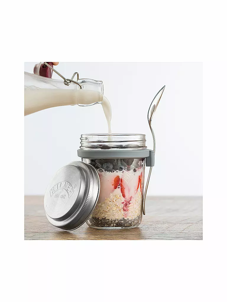 KILNER | Pot pour petit-déjeuner à emporter 350 ml | transparent