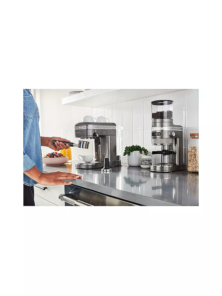 KITCHENAID | Moulin à café Artisan 5KCG8433EMS Argent Médaillon | Argent