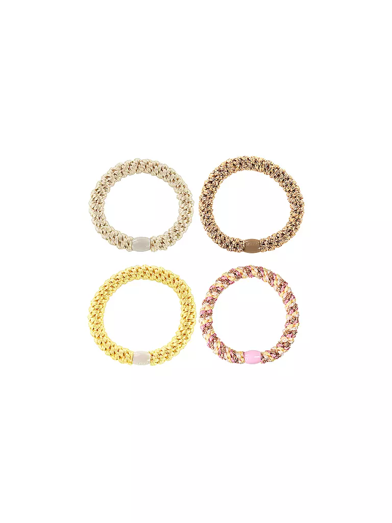 KKNEKKI | Élastiques à cheveux, lot de 4, BUNDLE 16 | Jaune