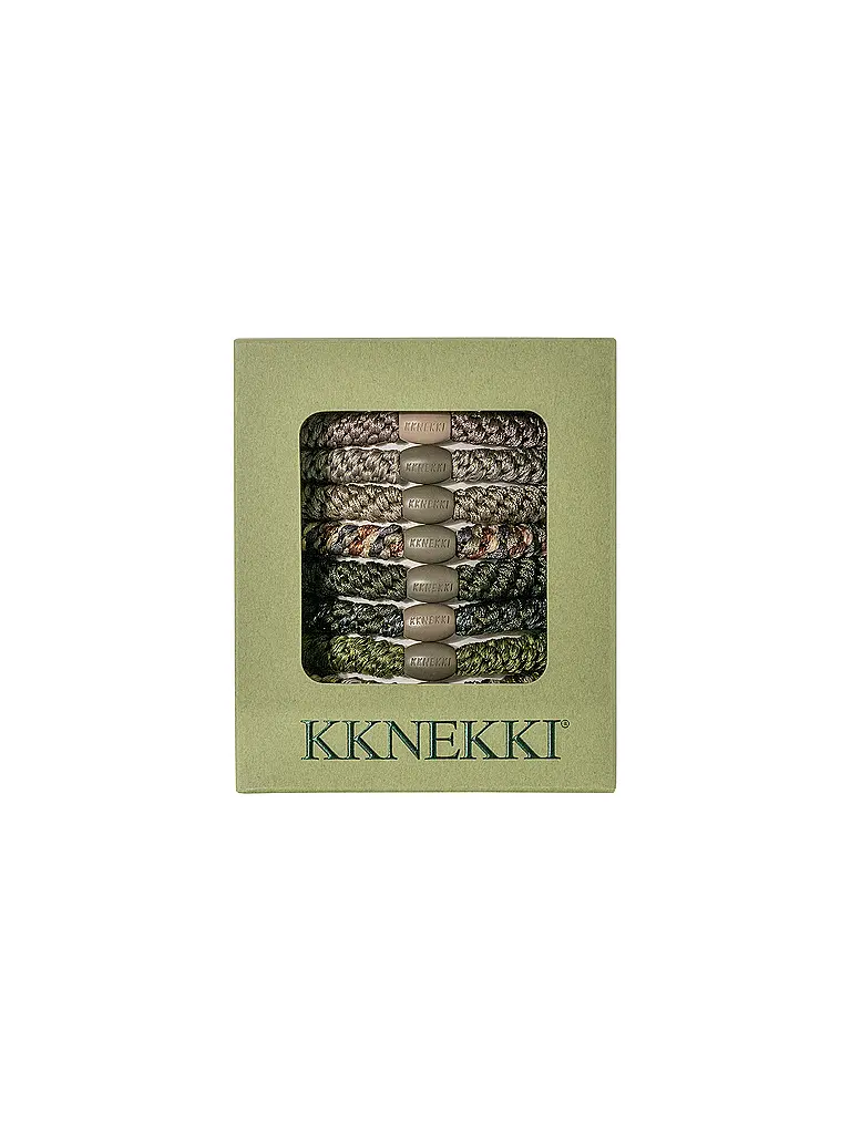 KKNEKKI | Élastiques à cheveux, lot de 8, ÉDITION ARMY | Vert foncé
