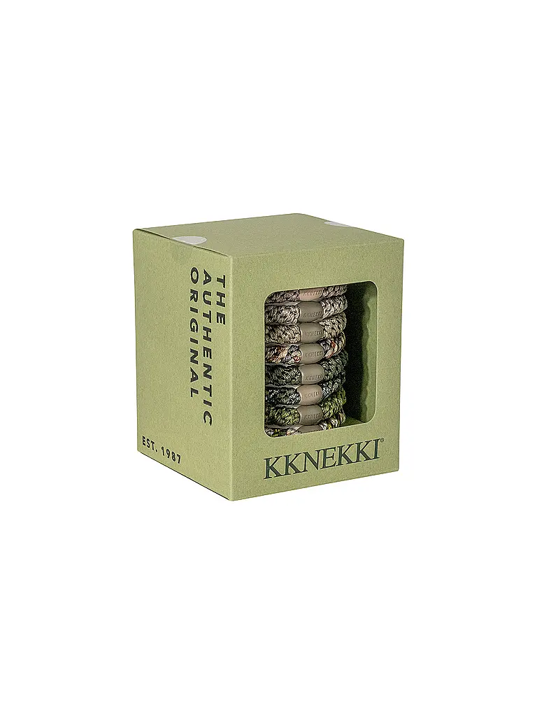 KKNEKKI | Élastiques à cheveux, lot de 8, ÉDITION ARMY | Vert foncé