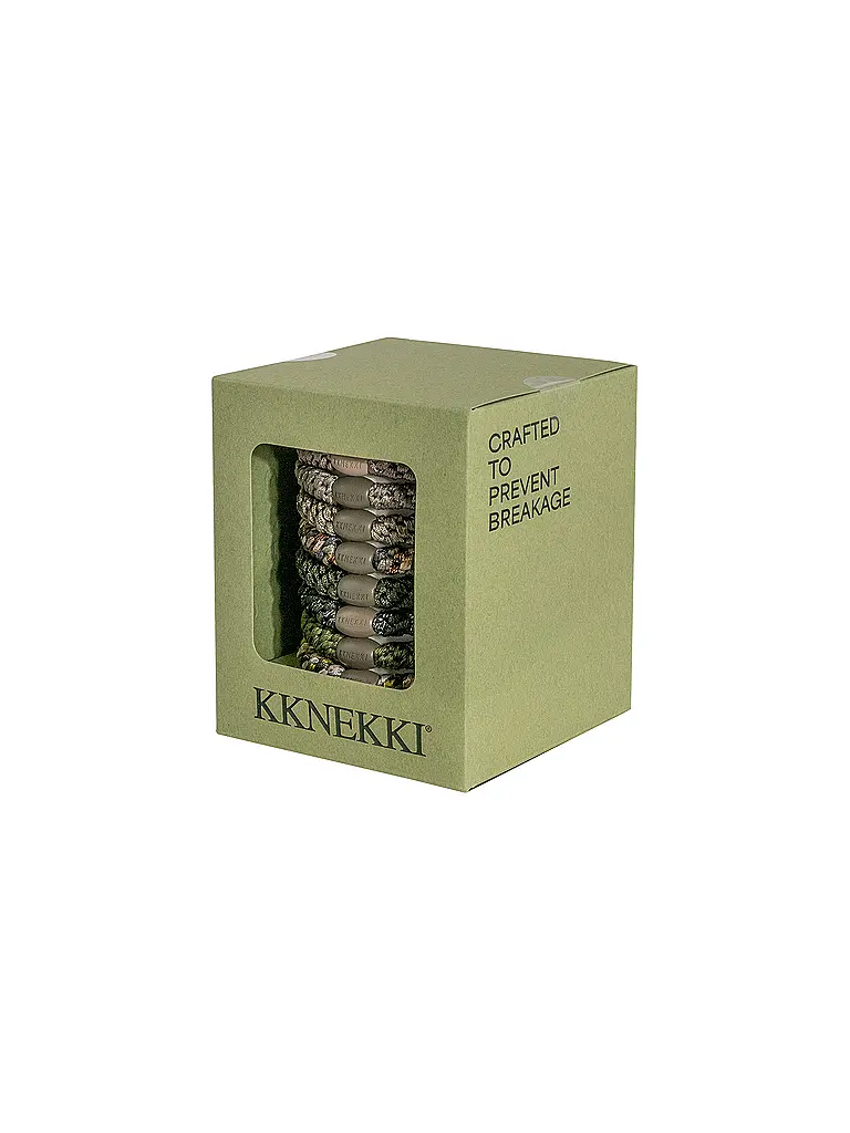 KKNEKKI | Élastiques à cheveux, lot de 8, ÉDITION ARMY | Vert foncé