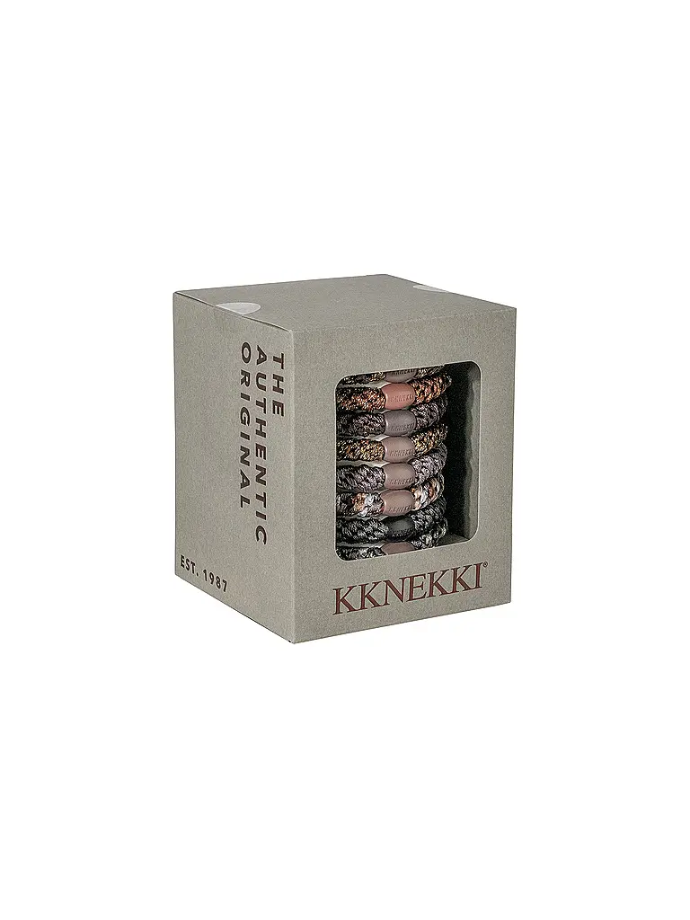 KKNEKKI | Élastiques à cheveux, lot de 8. ÉDITION TERRE | Marron