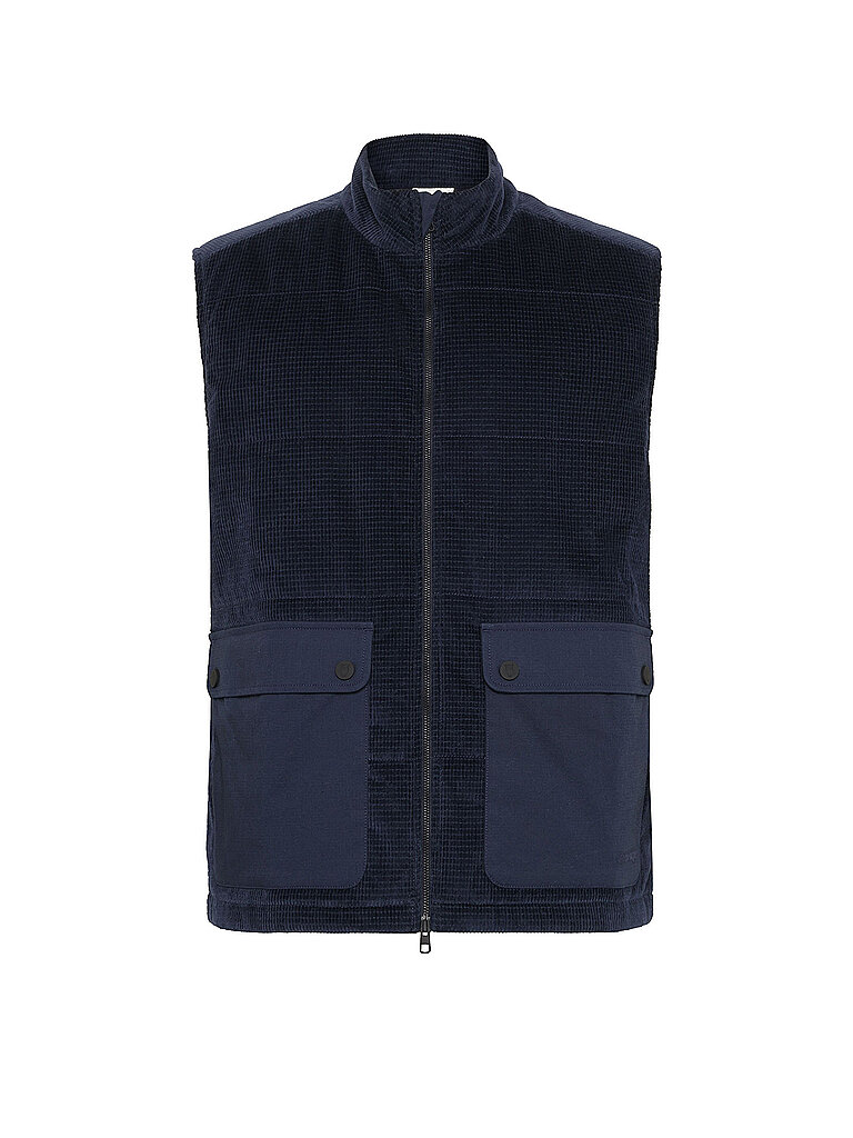 Gilet en velours côtelé bleu marine M