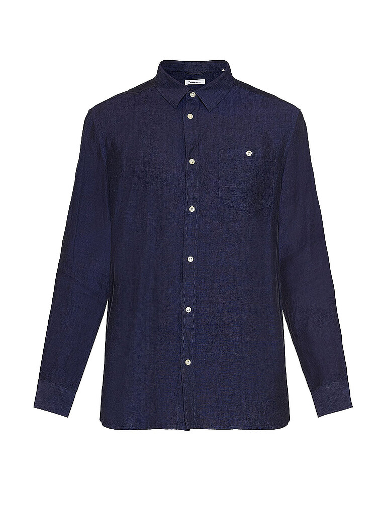 Chemise en lin bleu marine L