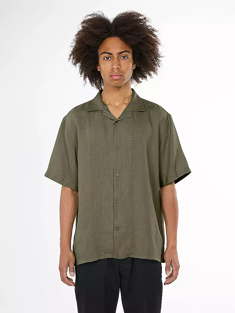 KNOWLEDGE COTTON APPAREL | Chemise en lin | olive