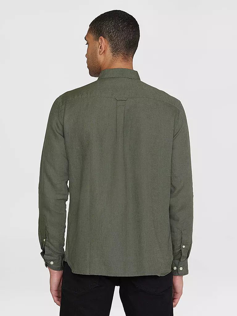 KNOWLEDGE COTTON APPAREL | Chemise en lin | olive