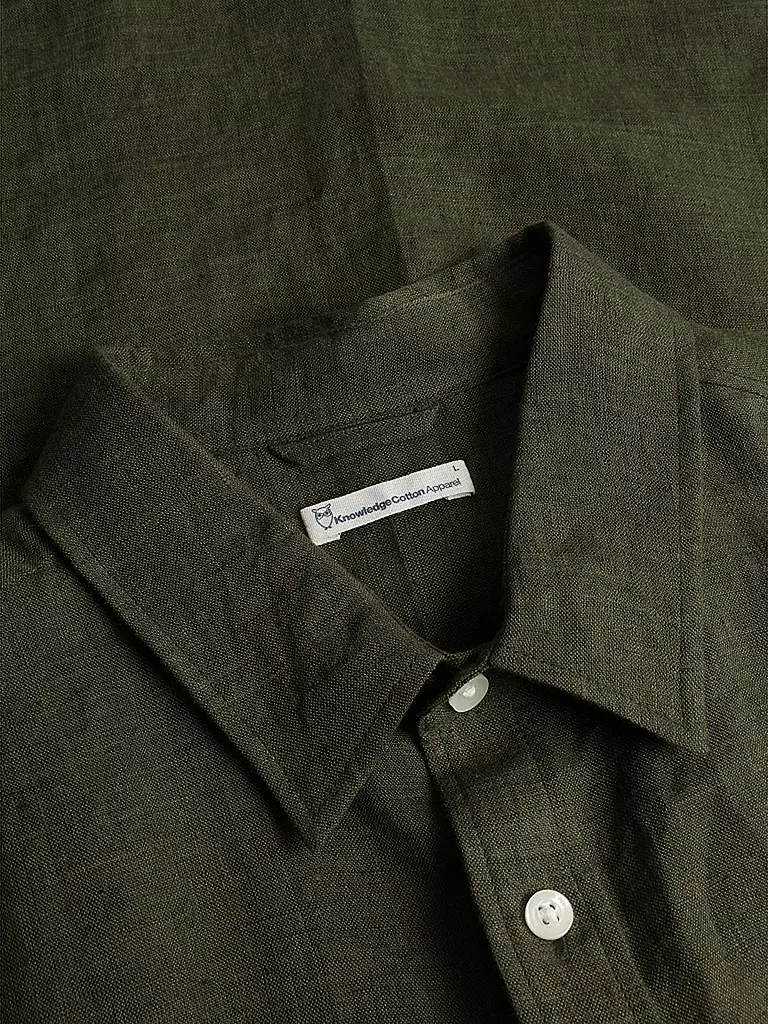 KNOWLEDGE COTTON APPAREL | Chemise en lin | olive