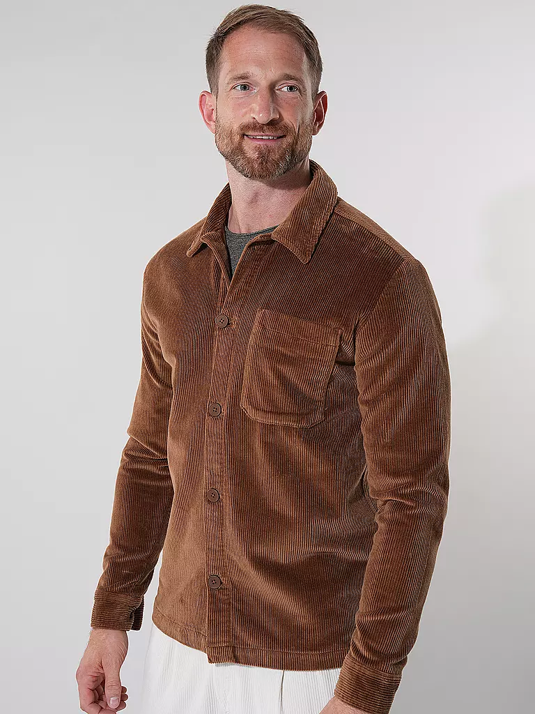KNOWLEDGE COTTON APPAREL | Cord Overshirt | Camel
