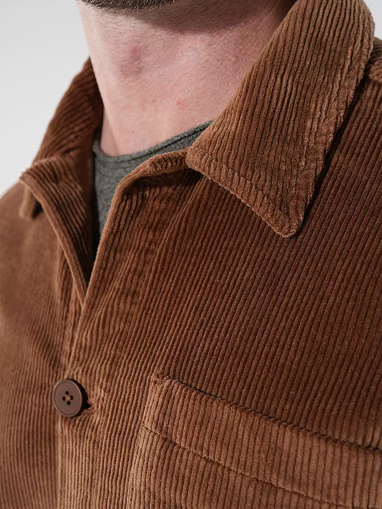 KNOWLEDGE COTTON APPAREL | Cord Overshirt | Camel
