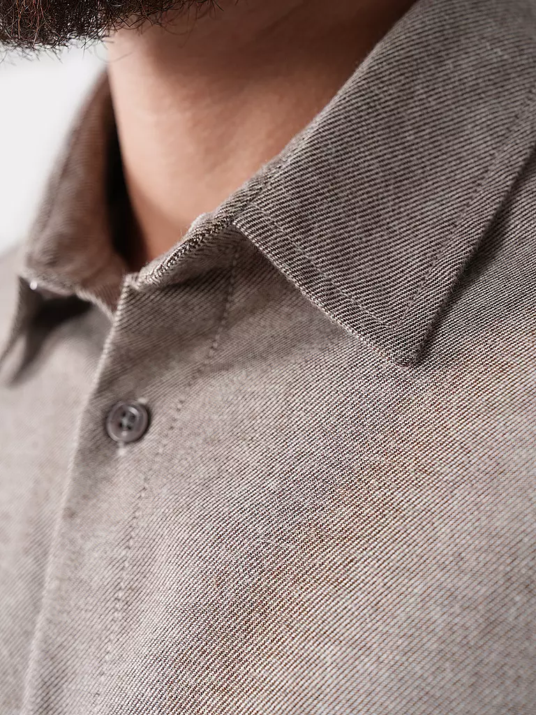 KNOWLEDGE COTTON APPAREL | Flanellhemd Slim Fit | hellgrau