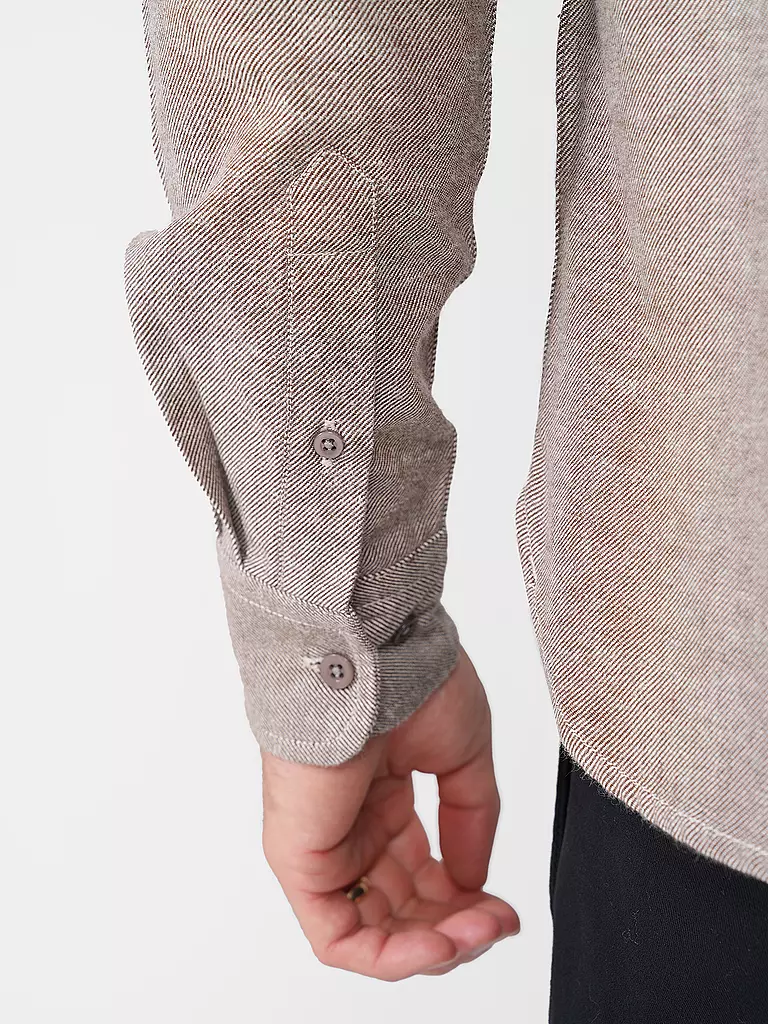 KNOWLEDGE COTTON APPAREL | Flanellhemd Slim Fit | hellgrau