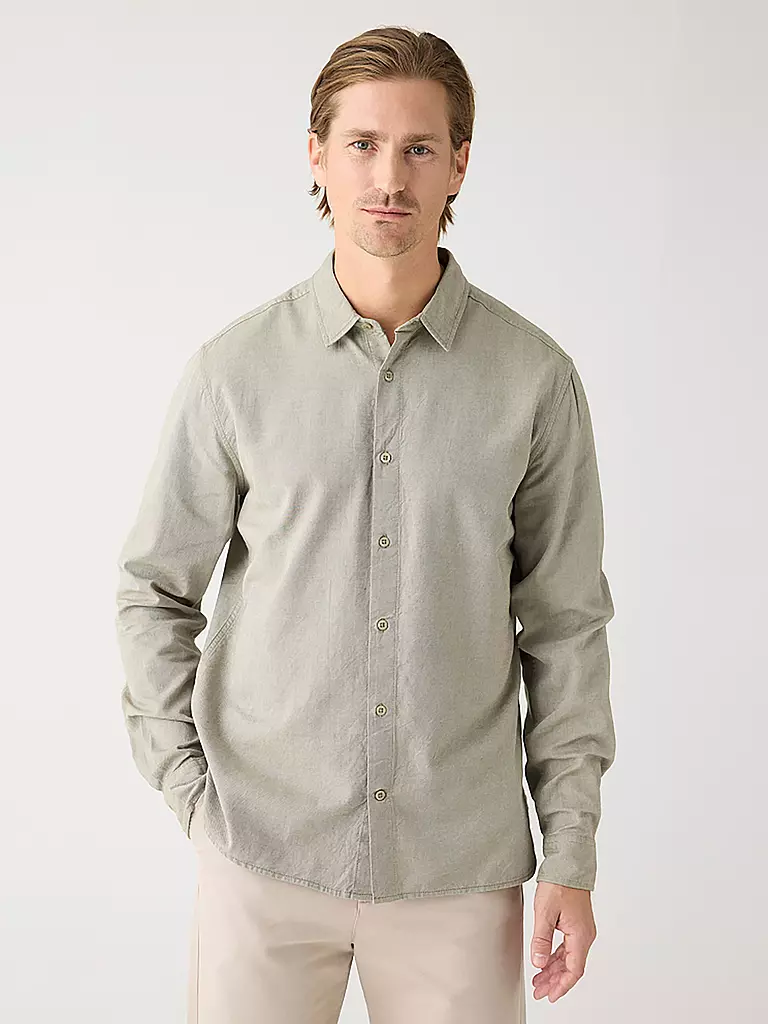 KNOWLEDGE COTTON APPAREL | Hemd Regular Fit  | Olive