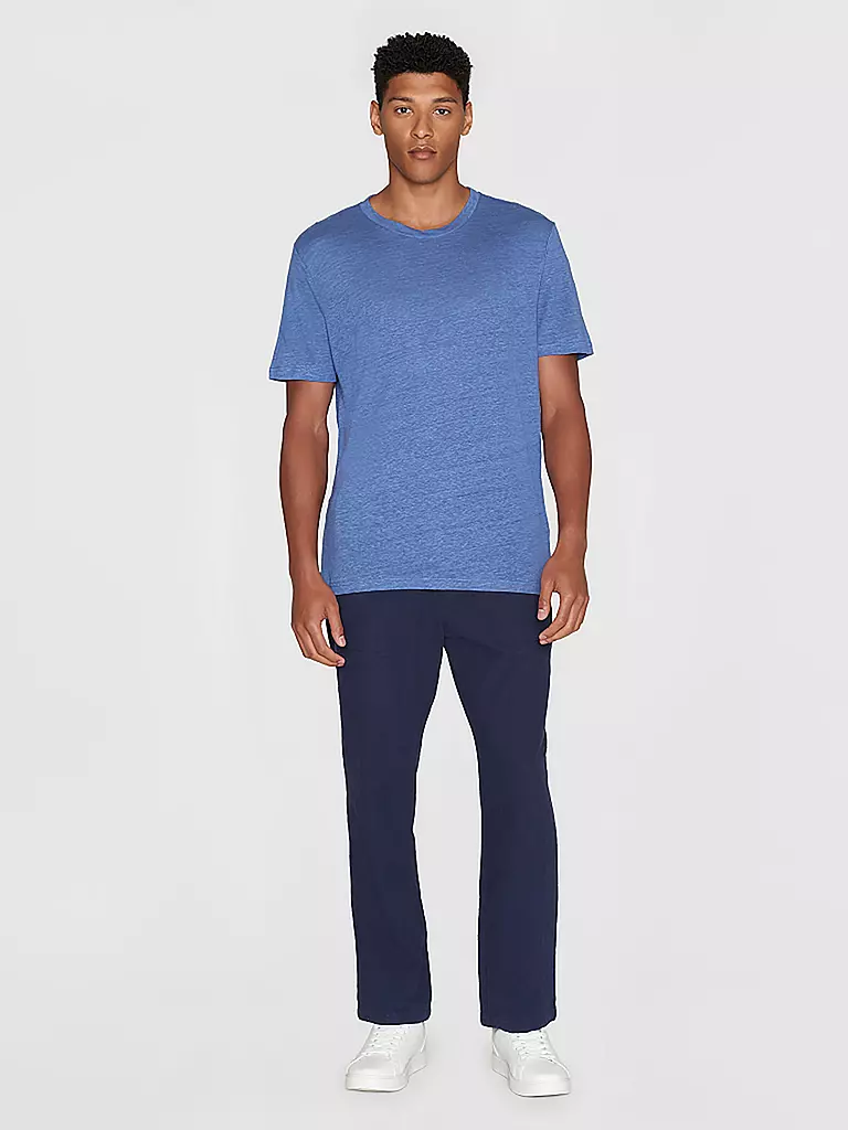 KNOWLEDGE COTTON APPAREL | Leinen T-Shirt | Bleu