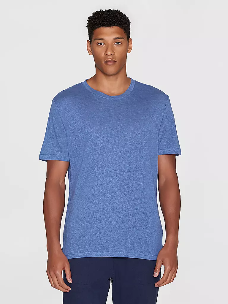 KNOWLEDGE COTTON APPAREL | Leinen T-Shirt | Bleu