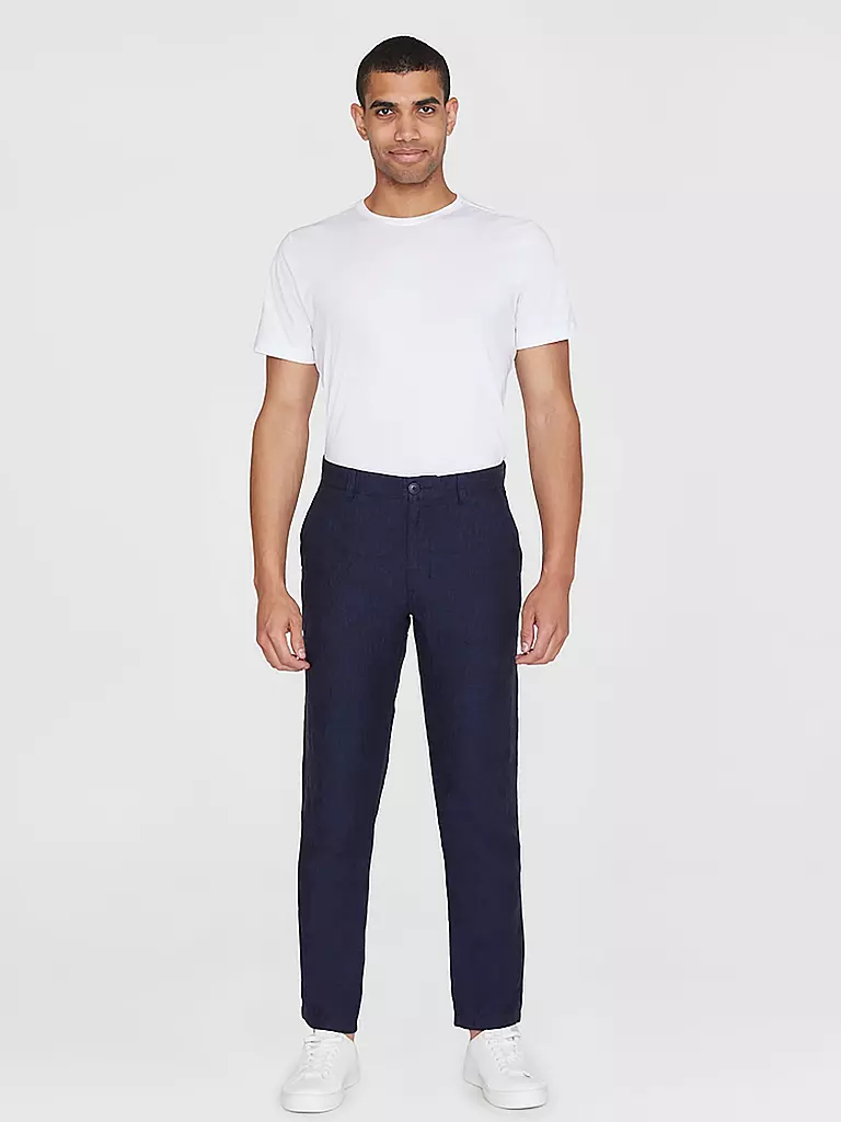 KNOWLEDGE COTTON APPAREL | Leinenchino Loose Fit CHUCK | Bleu