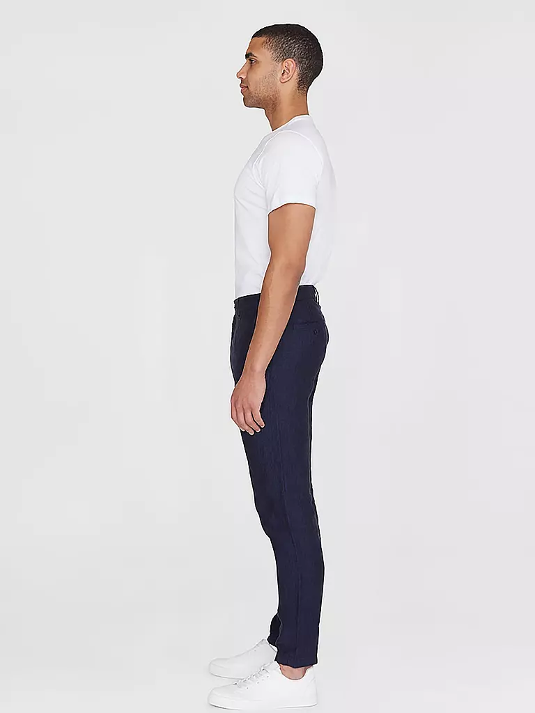 KNOWLEDGE COTTON APPAREL | Leinenchino Loose Fit CHUCK | Bleu