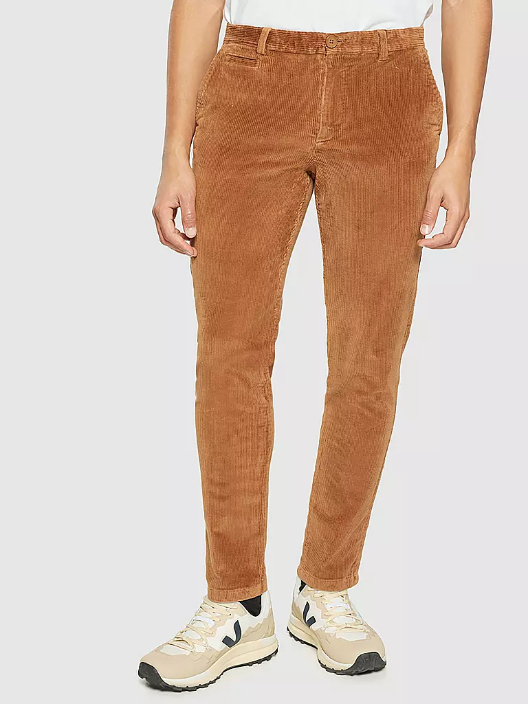 KNOWLEDGE COTTON APPAREL | Pantalon en velours côtelé coupe droite CHUCK | Camel