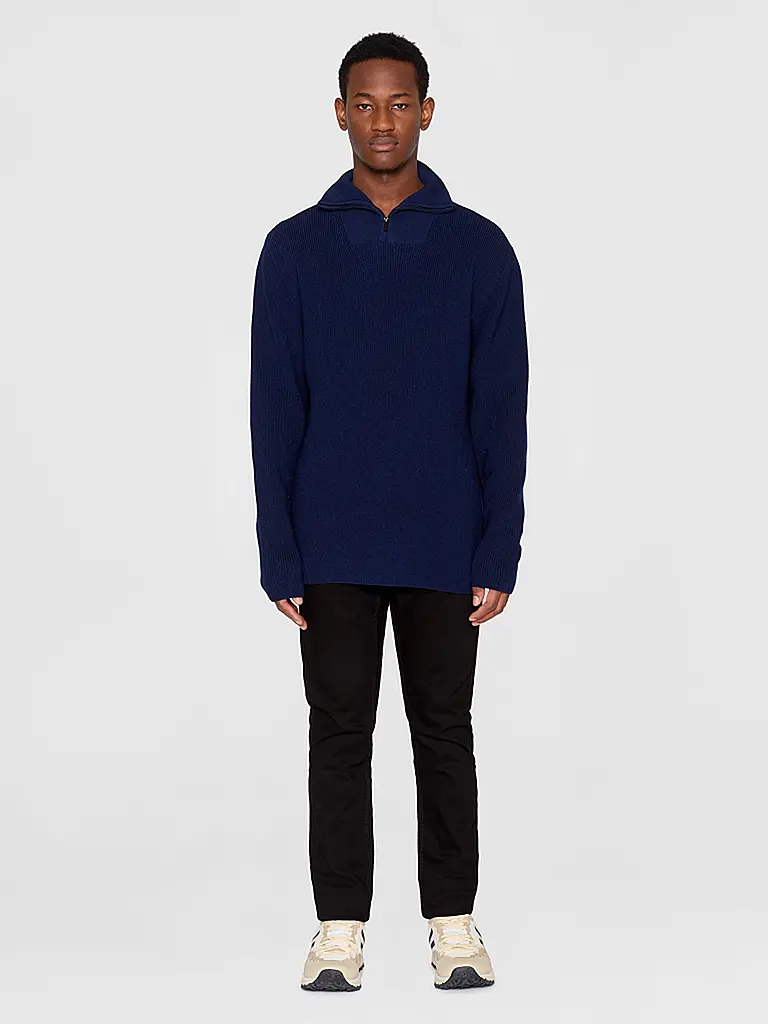 KNOWLEDGE COTTON APPAREL | Pull Troyer | Bleu