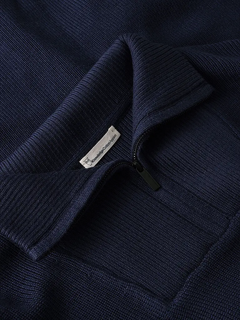 KNOWLEDGE COTTON APPAREL | Pull Troyer | Bleu