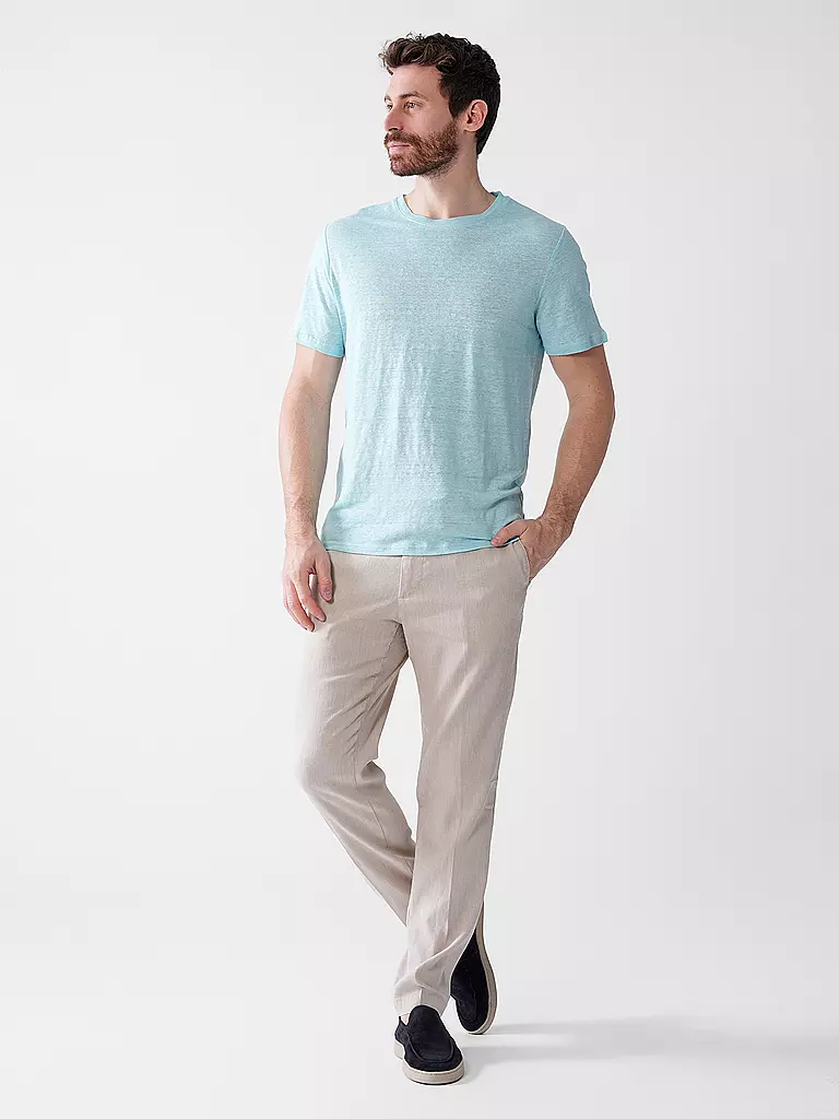 KNOWLEDGE COTTON APPAREL | T-Shirt  | Turquoise