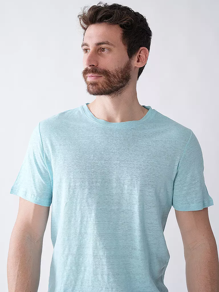 KNOWLEDGE COTTON APPAREL | T-Shirt  | Turquoise