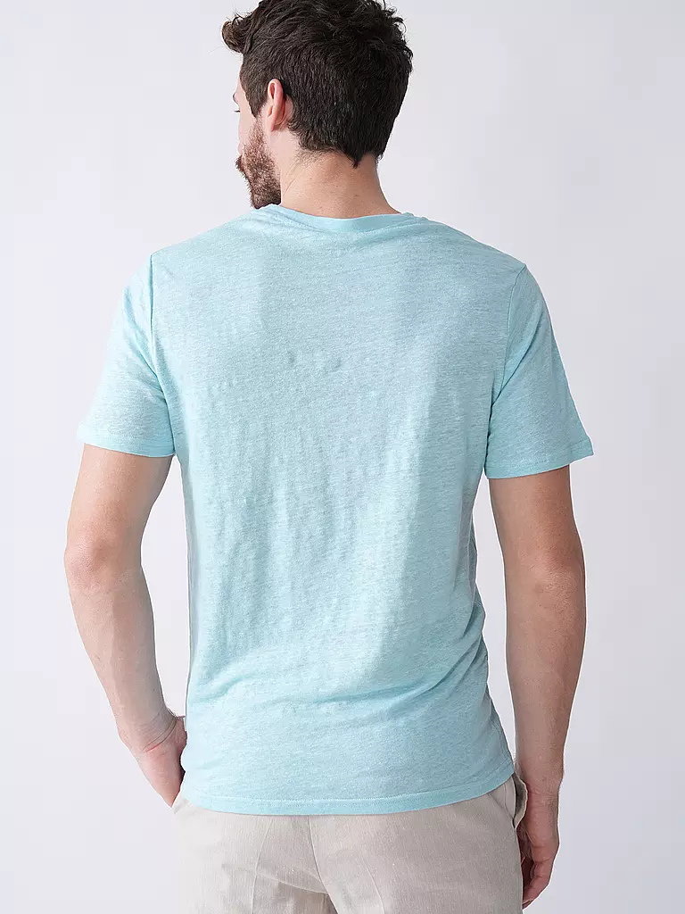 KNOWLEDGE COTTON APPAREL | T-Shirt  | Turquoise