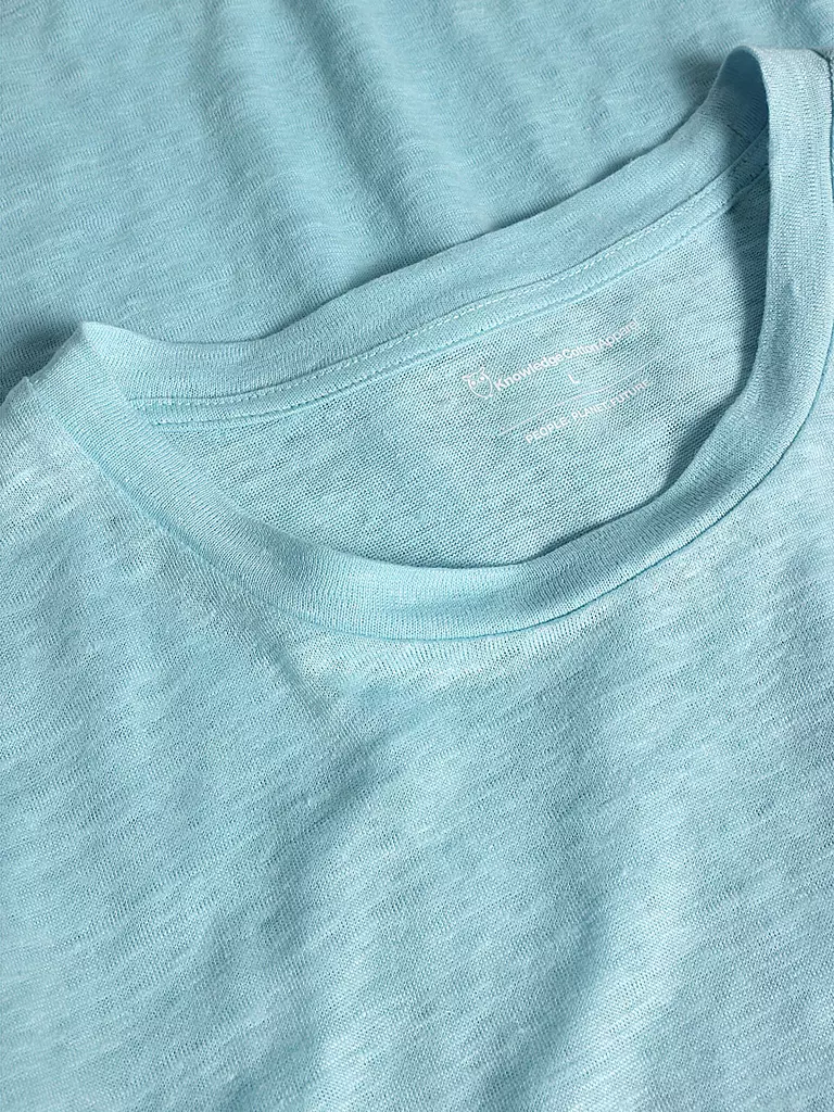 KNOWLEDGE COTTON APPAREL | T-Shirt  | Turquoise