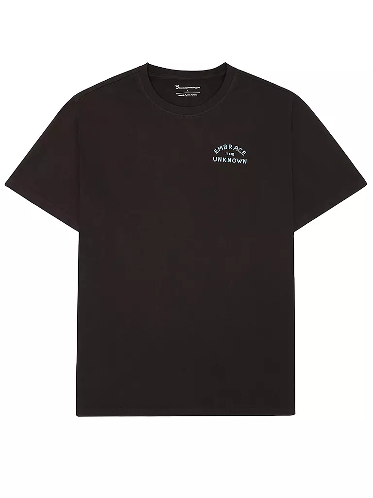 KNOWLEDGE COTTON APPAREL | T-shirt BACKPRINT CAMP LIFE | Marron