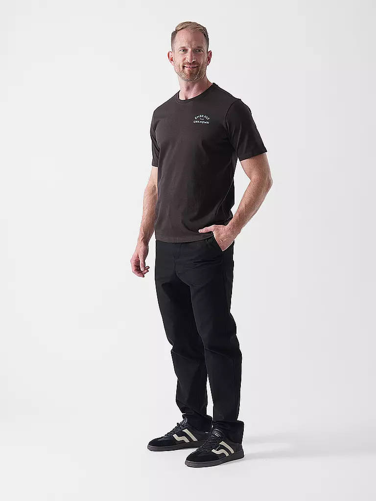 KNOWLEDGE COTTON APPAREL | T-shirt BACKPRINT CAMP LIFE | Marron