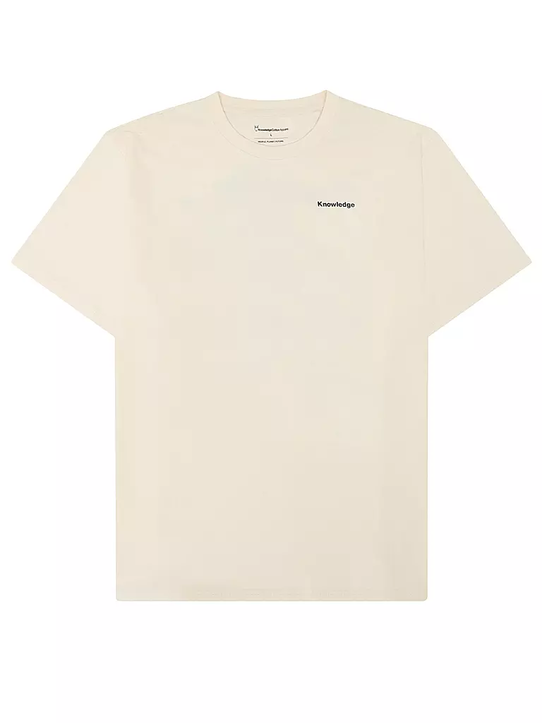 KNOWLEDGE COTTON APPAREL | T-shirt BACKPRINT MOUNTAIN | Crème