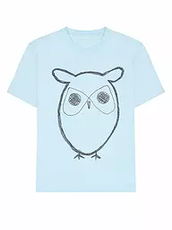 KNOWLEDGE COTTON APPAREL | T-Shirt BIG OWL | Turquoise