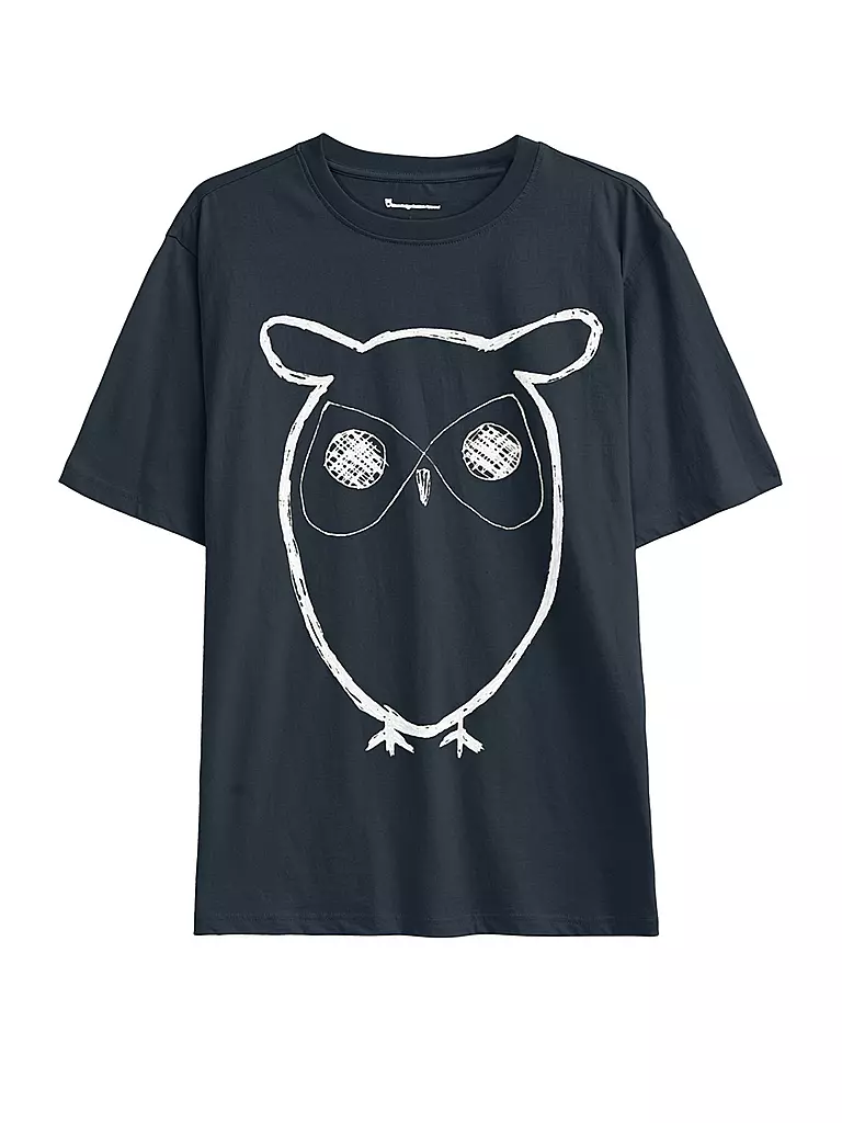 KNOWLEDGE COTTON APPAREL | T-Shirt BIG OWL | blau