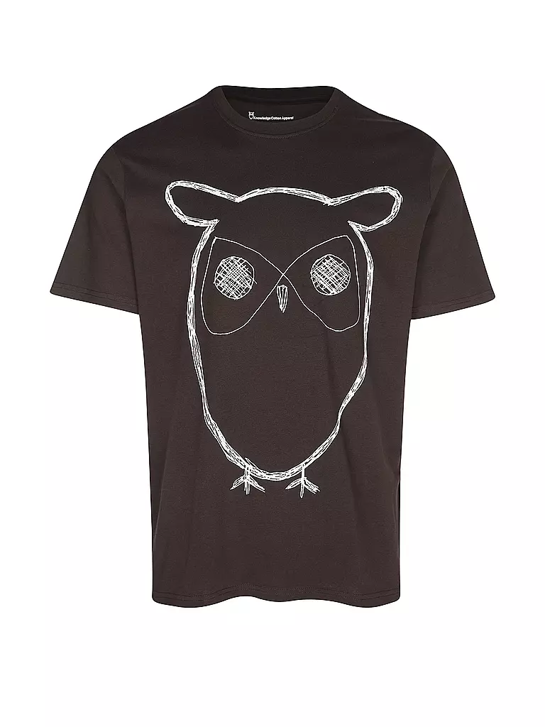 KNOWLEDGE COTTON APPAREL | T-Shirt BIG OWL | Marron