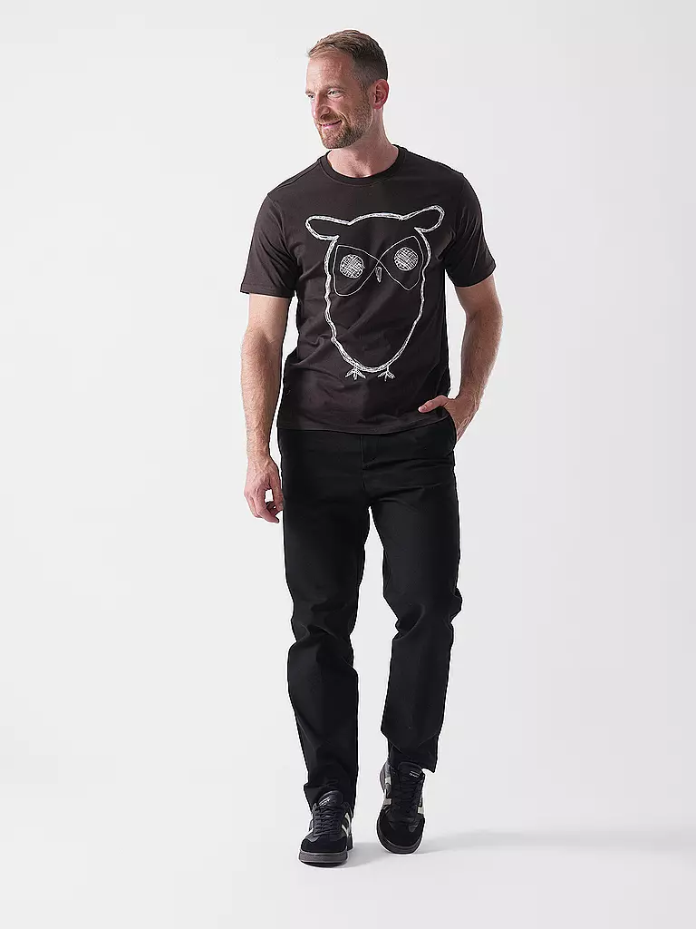 KNOWLEDGE COTTON APPAREL | T-Shirt BIG OWL | Marron